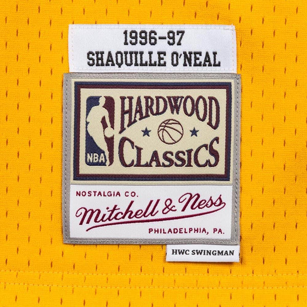 [SMJYPRGD-LALNG182511SON96] Mens Mitchell & Ness NBA Split Swingman Jersey Lakers 96 Shaquille O'Neal