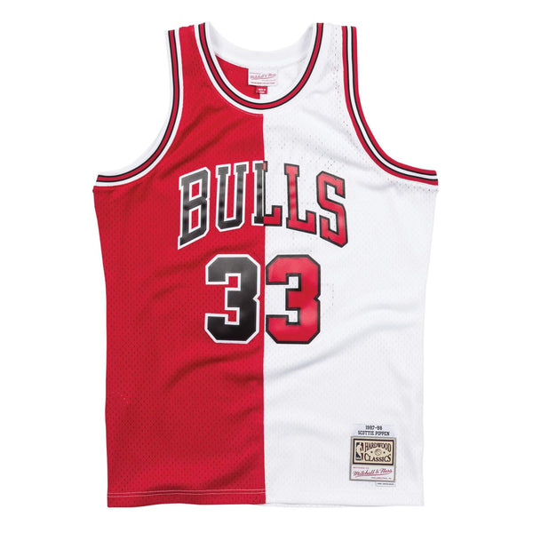 [SMJYSCWH-CBUNG182531SPI97] Mens Mitchell & Ness NBA Swingman Split Jersey Bulls 97 Scottie Pippen