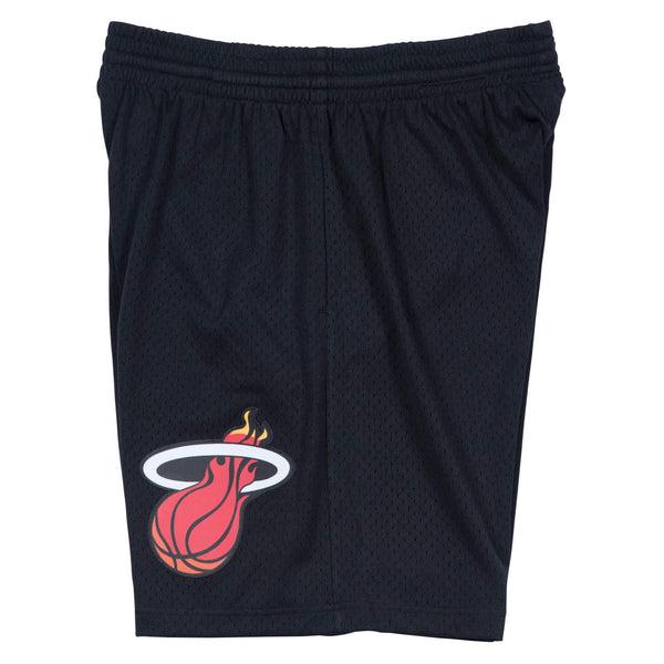 [SMSHGS18239-MHEBLCK96] Mens Mitchell & Ness NBA Swingman Road Shorts Heat 96-97