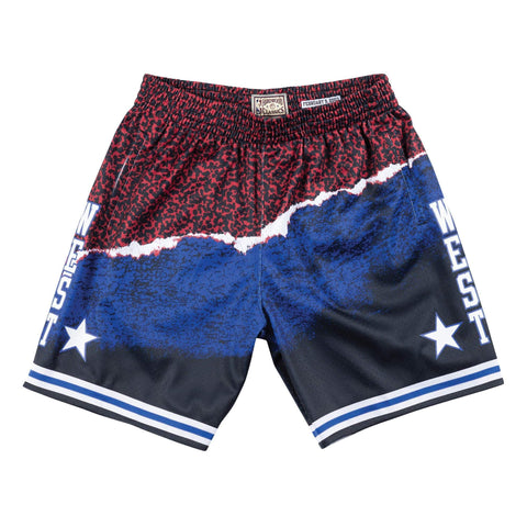 [SMSHNG18427-ASWBLCK03] Mens Mitchell & Ness NBA Sublimated Swingman Shorts All Star West 03