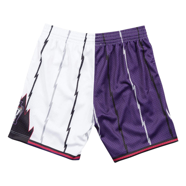 [SMSHPRWH-TRANG18256198] Mens Mitchell & Ness NBA Split Swingman Shorts Raptors 98