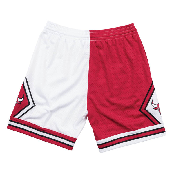 [SMSHSCWH-CBUNG19254197] Mens Mitchell & Ness NBA Split Swingman Shorts Bulls 97