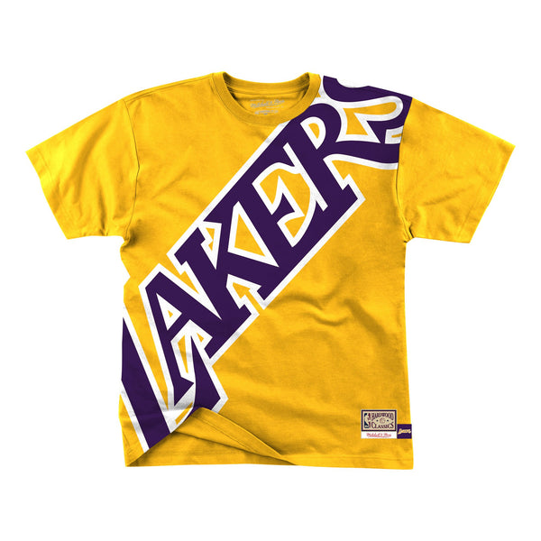 Mens Mitchell & Ness NBA Big Face Short Sleeve Tee Los Angeles Lakers