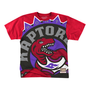 Mens Mitchell & Ness NBA Big Face Short Sleeve Tee Toronto Raptors