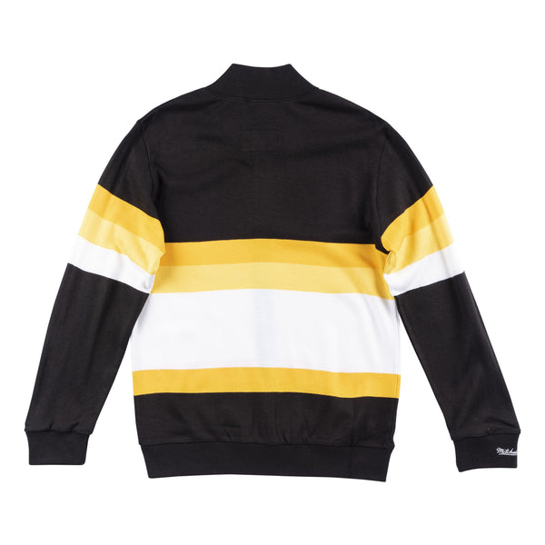 Mens Mitchell & Ness NFL Front Stripe Full Zip Sweater Pittsburgh Steelers