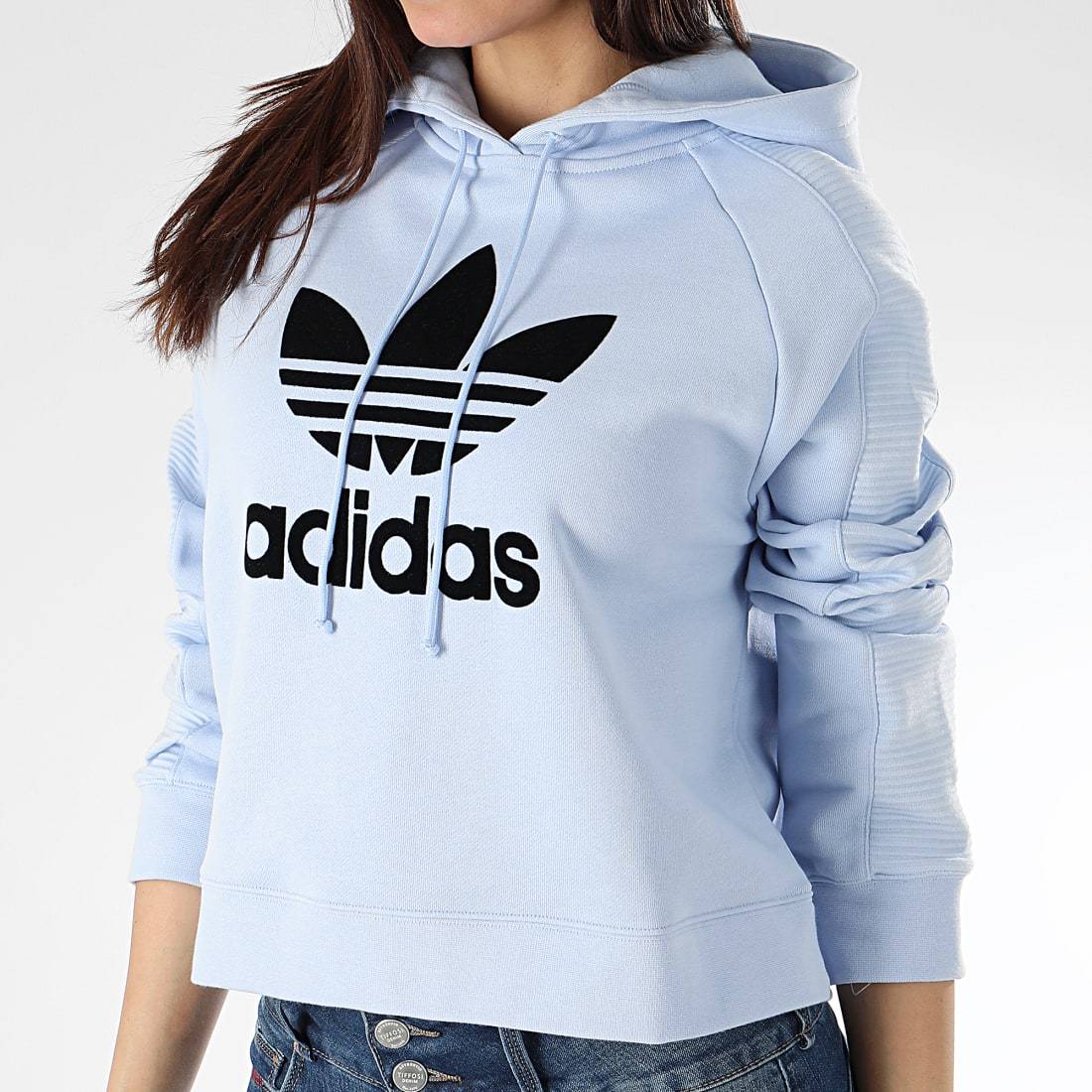 [DU9874] Womens Adidas Originals Cropped Hoodie