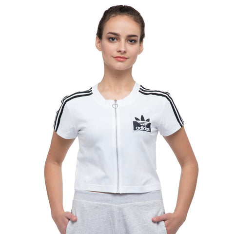 [DZ0019] Womens Adidas Olivia LeBlanc Zip Up Crop Top