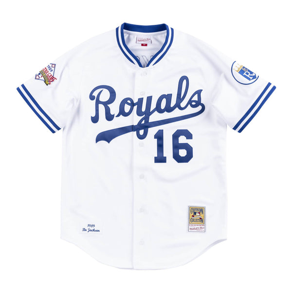 [AJY1GS18016-KCRWHIT89BJA] Mens Mitchell & Ness MLB Home Jersey Kansas City Royals 89 Bo Jackson