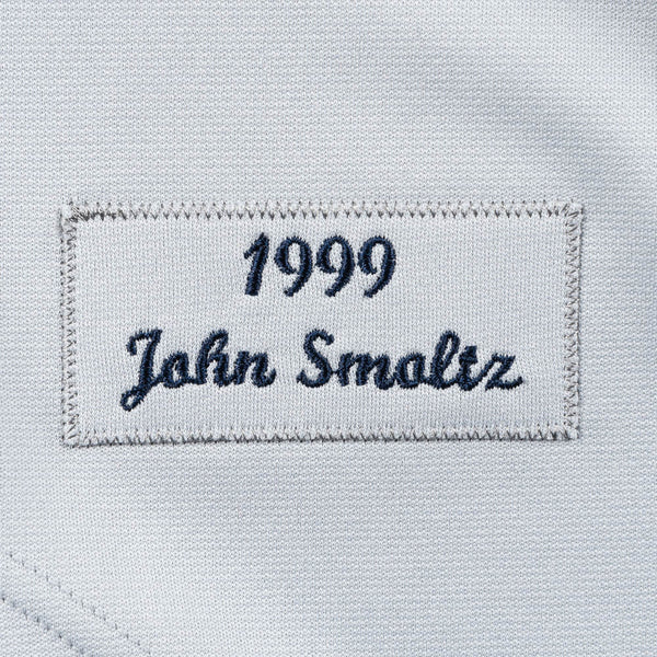 [AJY1GS18047-ABRGREY99JSM] Mens Mitchell & Ness MLB Road Jersey Atlanta Braves 99 John Smoltz