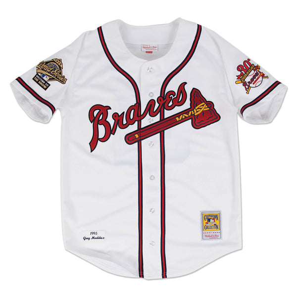 [AJY1GS18404-ABRWHIT95GMA] Mens Mitchell & Ness MLB Home Jersey Atlanta Braves 95 Greg Maddux