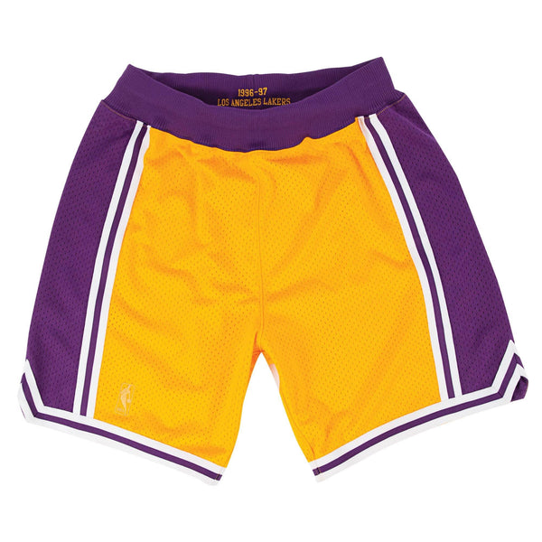 Mens Mitchell & Ness NBA Authentic Shorts Los Angeles Lakers Home 1996-97 - sneakAR