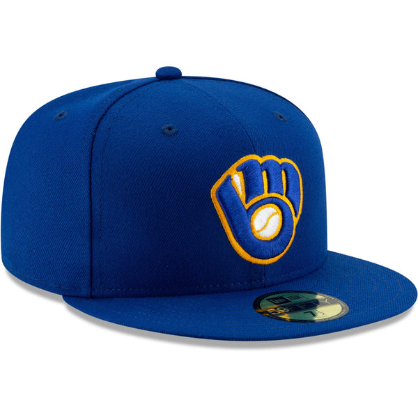 [70482535] Mens New Era MLB Authentic 59Fifty Performance Fitted - Brewers