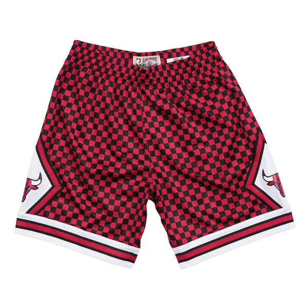 [BA3A4ICBURMPI] Mens Mitchell & Ness NBA Checkered Swingman Short Chicago Bulls