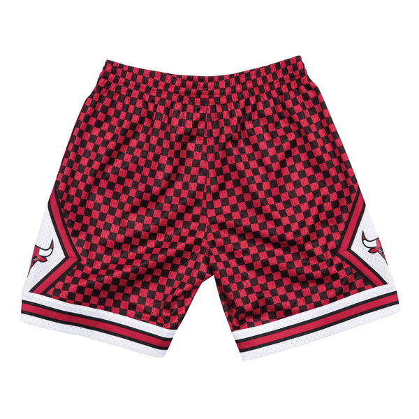 [BA3A4ICBURMPI] Mens Mitchell & Ness NBA Checkered Swingman Short Chicago Bulls