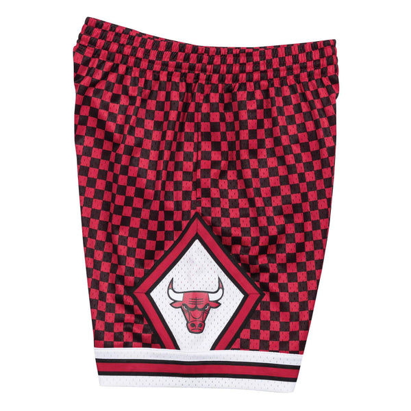 [BA3A4ICBURMPI] Mens Mitchell & Ness NBA Checkered Swingman Short Chicago Bulls