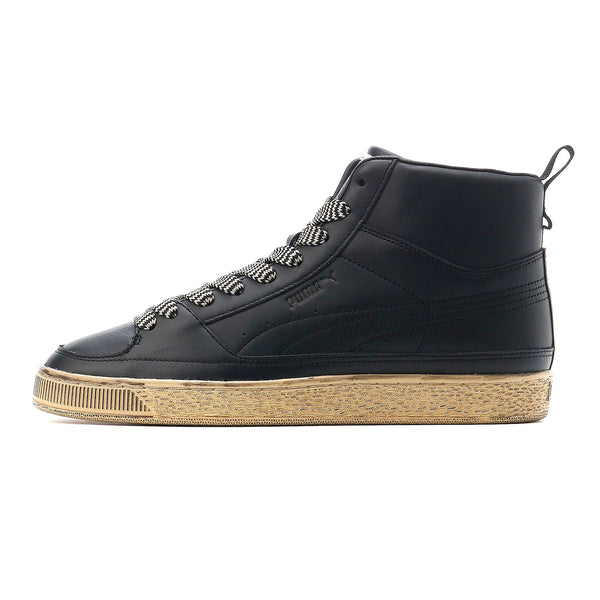 [382156-01] Mens PUMA SUEDE MID 'RHUIGI DISTRESSED BLACK'