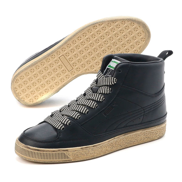 [382156-01] Mens PUMA SUEDE MID 'RHUIGI DISTRESSED BLACK'