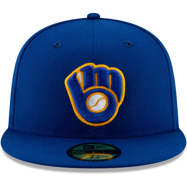 [70482535] Mens New Era MLB Authentic 59Fifty Performance Fitted - Brewers
