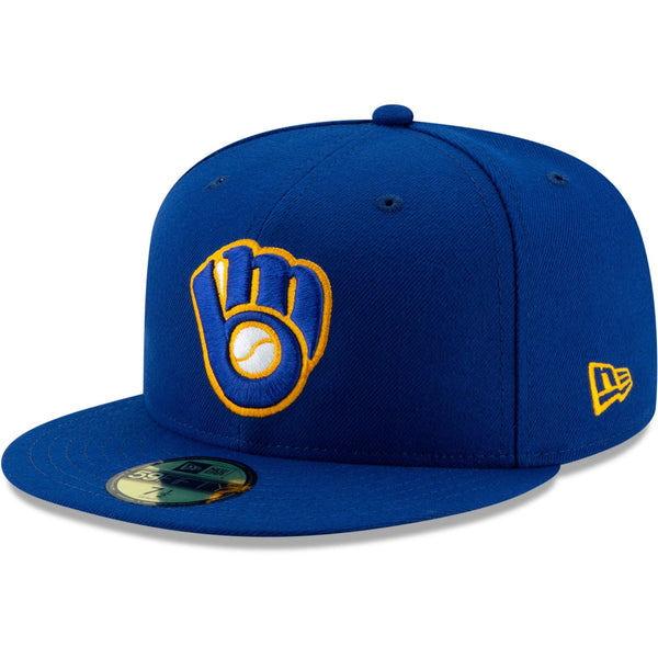 [70482535] Mens New Era MLB Authentic 59Fifty Performance Fitted - Brewers