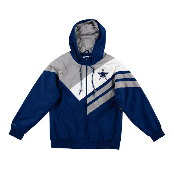 [FLZPMG18043-DCONAVY] Mens Mitchell & Ness NFL Asymmetrical Blocked Jacket Dallas Cowboys