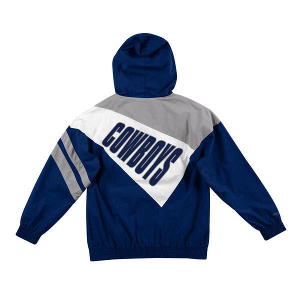 [FLZPMG18043-DCONAVY] Mens Mitchell & Ness NFL Asymmetrical Blocked Jacket Dallas Cowboys