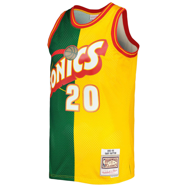 MITCHELL & NESS NBA SPLIT SWINGMAN JERSEY SEATTLE SUPERSONICS 1995 GARY PAYTON