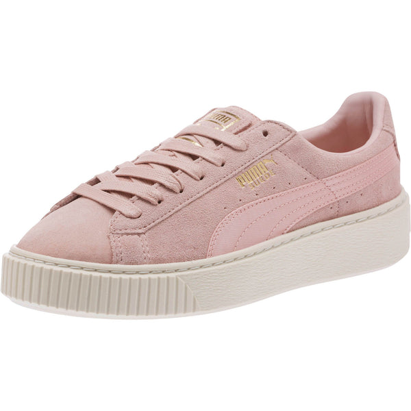 [365828-03] Womens Suede Platform Mono Satin