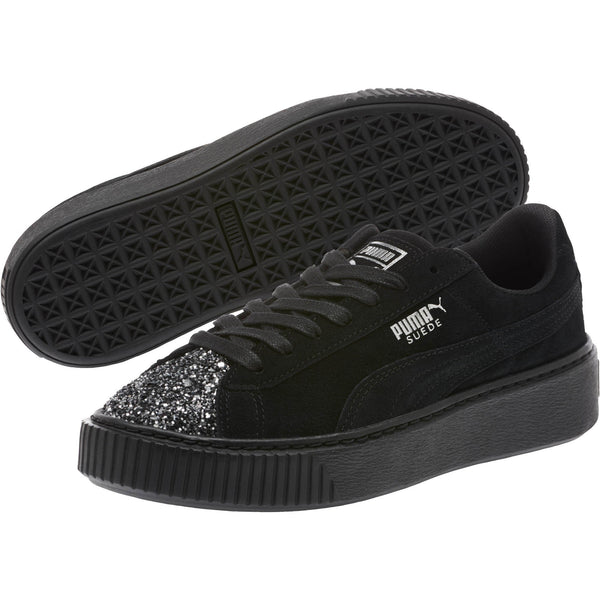 [365866-01] Womens Suede Platform Crushed Gem