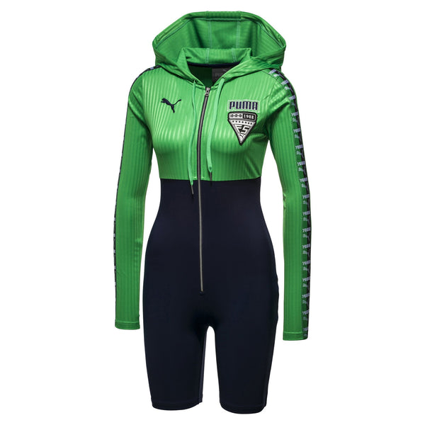 [575790-02] Womens Puma x Fenty by Rihanna Hooded Zip Front Leotard