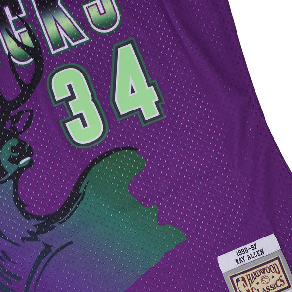 Mens Mitchell & Ness NBA Reload Swingman Jersey Bucks 1996 Ray Allen
