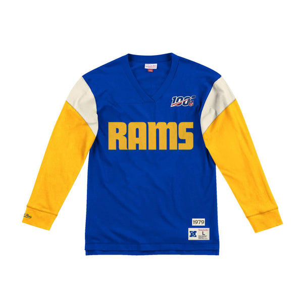 [LNSLDF18030-LARROYA] Mens Mitchell & Ness NFL Team Inspired Longsleeve Rams