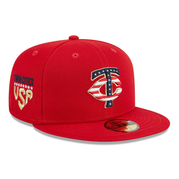 [60360520] MENS NEW ERA MLB MINNESOTA TWINS 5950 JULY 4TH FITTED - RED