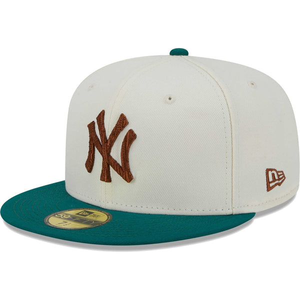 [60417676] Mens New Era MLB NY YANKEES 5950 COOP FITTED - CREAM/DARK GREEN