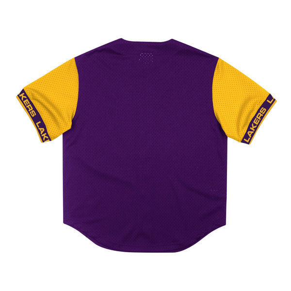 Mens Mitchell & Ness NBA Pure Shooter Mesh Button Front Los Angeles Lakers