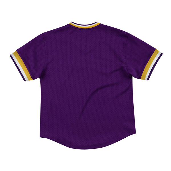[MSPOMG18058-LALPURP] Mens Mitchell & Ness NBA Special Script Mesh V-Neck Los Angeles Lakers
