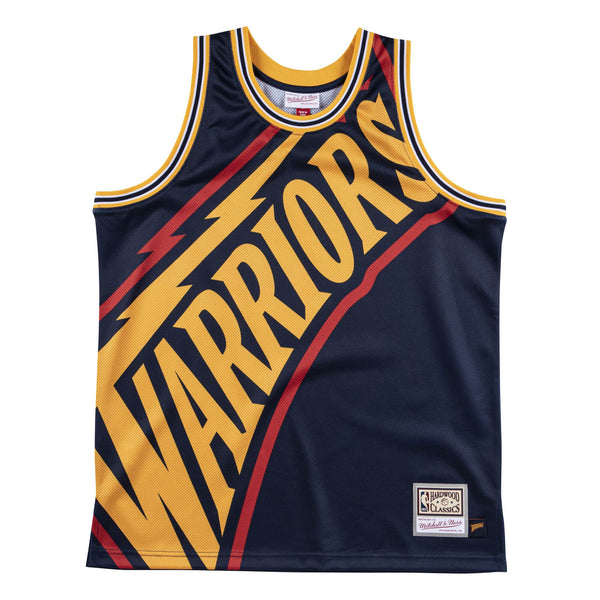 Mens Mitchell & Ness NBA Big Face Fashion Jersey Golden State Warriors