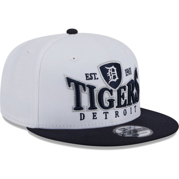 [60310257] MENS NEW ERA MLB DETROIT TIGERS 950 CREST STACK SNAPBACK - WHITE/NAVY