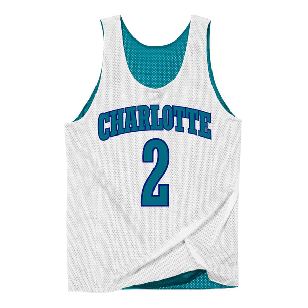 Mens Mitchell & Ness NBA Reversible Mesh Tank Charlotte Hornets 92 Larry Johnson