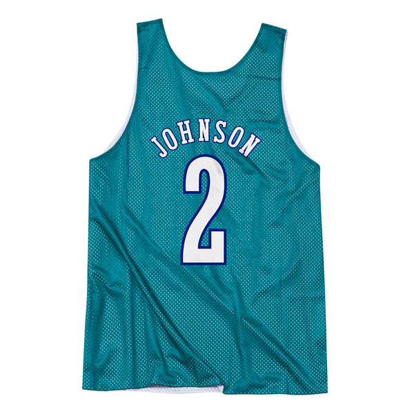 Mens Mitchell & Ness NBA Reversible Mesh Tank Charlotte Hornets 92 Larry Johnson