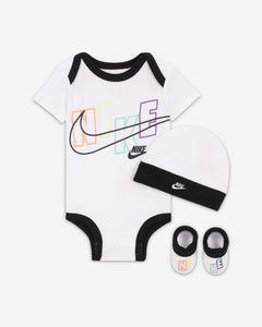 [NN0648-001] Baby Nike Bodysuit, Hat and Booties 3-PC Box Set