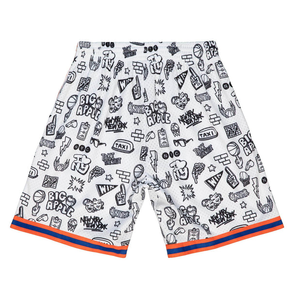 MITCHELL & NESS NBA DOODLE SWINGMAN SHORTS NY KNICKS 1991