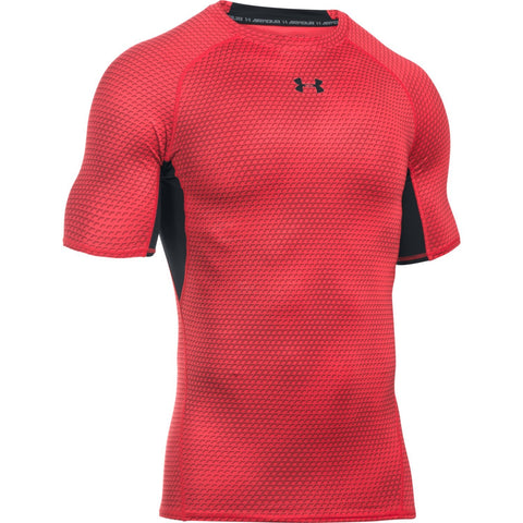 [1257477-602] Mens Under Armour HeatGear Armour Printed Short Sleeve Compression Shirt