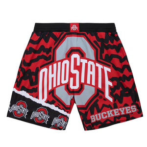 MITCHELL & NESS NCAA JUMBOTRON 2.0 SUBLIMATED SHORTS OHIO STATE BUCKEYES