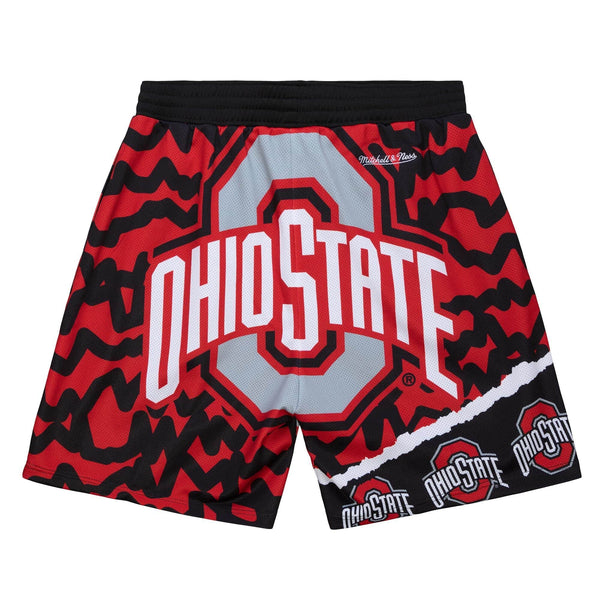 MITCHELL & NESS NCAA JUMBOTRON 2.0 SUBLIMATED SHORTS OHIO STATE BUCKEYES