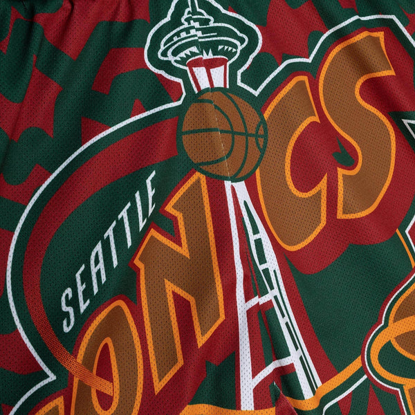 MITCHELL & NESS NBA JUMBOTRON 2.0 SUBLIMATED SHORTS SEATTLE SUPERSONICS