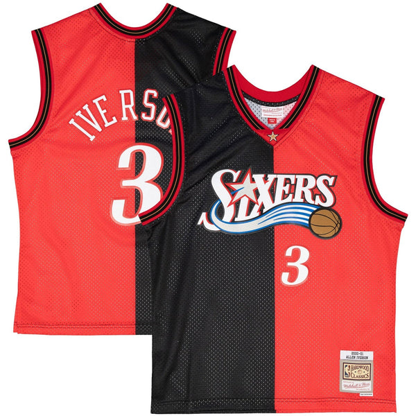 MITCHELL & NESS NBA SPLIT SWINGMAN JERSEY PHILADELPHIA 76ERS 2000 ALLEN IVERSON