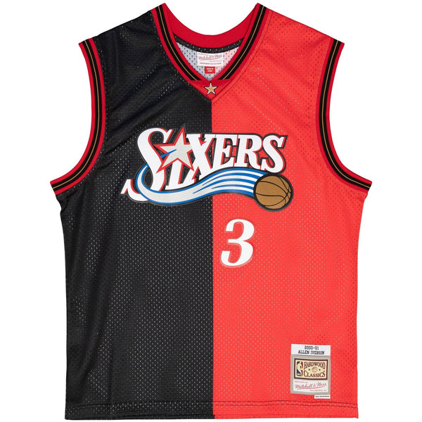 MITCHELL & NESS NBA SPLIT SWINGMAN JERSEY PHILADELPHIA 76ERS 2000 ALLEN IVERSON