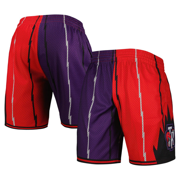 MITCHELL & NESS NBA SPLIT SWINGMAN SHORTS TORONTO RAPTORS 1998
