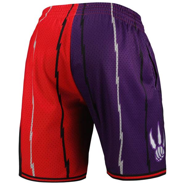 MITCHELL & NESS NBA SPLIT SWINGMAN SHORTS TORONTO RAPTORS 1998