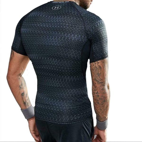 [1257477-007] Mens Under Armour HeatGear Armour Printed Short Sleeve Compression Shirt